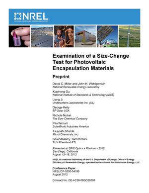 Examination of a Size-Change Test for Photovoltaic Encapsulation Materials: Preprint