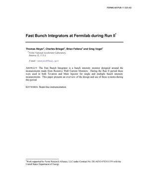 Fast Bunch Integrators at Fermilab During Run II