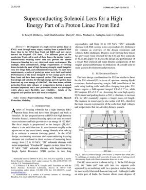 Superconducting Solenoid Lens for a High Energy Part of a Proton Linac Front End