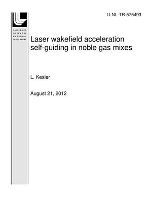 Laser wakefield acceleration self-guiding in noble gas mixes