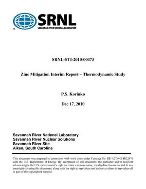 Primary view of object titled 'ZINC MITIGATION INTERIM REPORT - THERMODYNAMIC STUDY'.