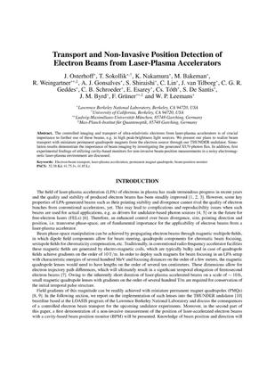 Transport and Non-Invasive Position Detection of Electron Beams from Laser-Plasma Accelerators