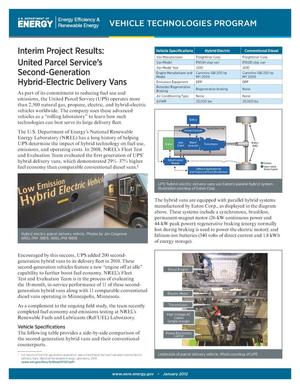 Interim Project Results: United Parcel Service's Second-Generation Hybrid-Electric Delivery Vans (Fact Sheet)