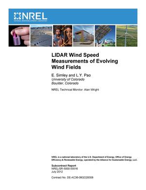 LIDAR Wind Speed Measurements of Evolving Wind Fields
