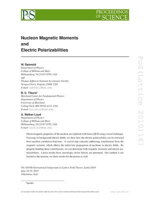 Nucleon Magnetic Moments and Electric Polarizabilities