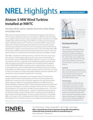 Alstom 3-MW Wind Turbine Installed at NWTC (Fact Sheet)