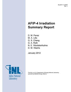 AFIP-4 Irradiation Summary Report