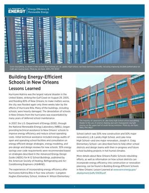 Building Energy-Efficient Schools in New Orleans: Lessons Learned (Brochure)
