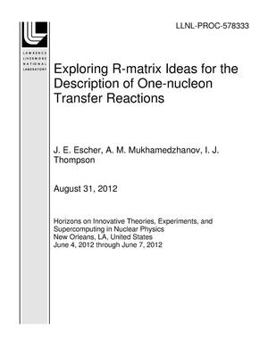 Exploring R-matrix Ideas for the Description of One-nucleon Transfer Reactions