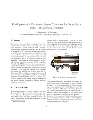 Development of a Permanent-Magnet Microwave Ion Source for a Sealed-Tube Neutron Generator