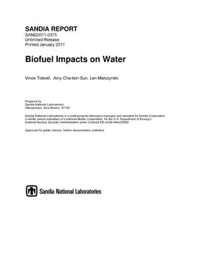 Biofuel impacts on water.