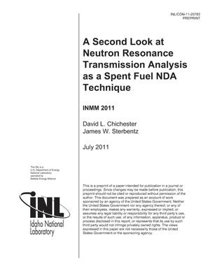 A Second Look at Neutron Resonance Transmission Analysis as a Spent Fuel NDA Technique
