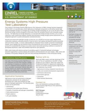 Energy Systems High Pressure Test Laboratory (Fact Sheet)