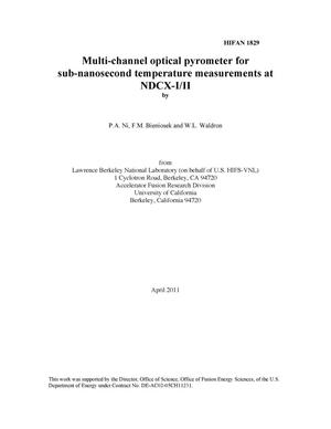 Multi-channel optical pyrometer for sub-nanosecond temperature measurements at NDCX-I/II