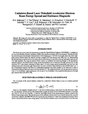 Undulator-Based Laser Wakefield Accelerator Electron Beam Energy Spread and Emittance Diagnostic