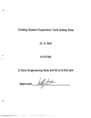 Cooling System Expansion Tank Safety Note