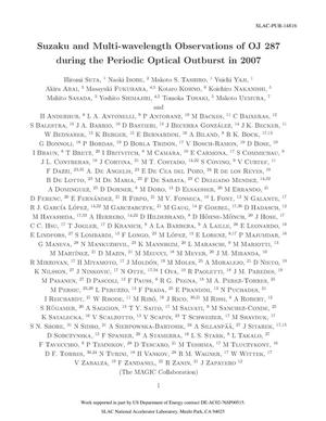 Suzaku And Multi-Wavelength Observations of OJ 287 During the Periodic Optical Outburst in 2007