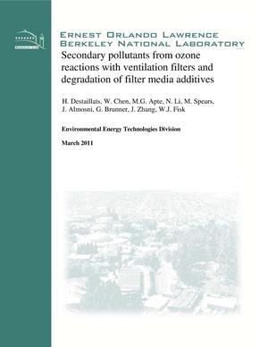 Secondary Pollutants from Ozone Reaction with Ventilation Filters and Degradation of Filter Media Additives