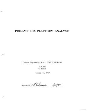 Pre-Amp Box Platform Analysis