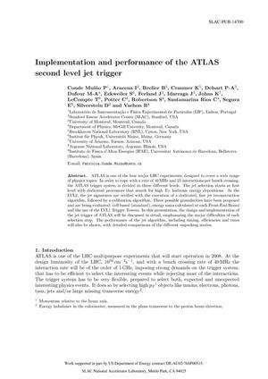Implementation And Performance of the ATLAS Second Level Jet Trigger