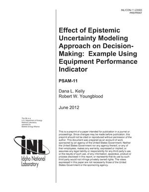 Effect of Epistemic Uncertainty Modeling Approach on Decision-Making: Example using Equipment Performance Indicator