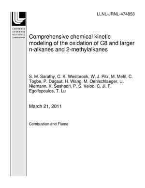 Comprehensive chemical kinetic modeling of the oxidation of C8 and larger n-alkanes and 2-methylalkanes