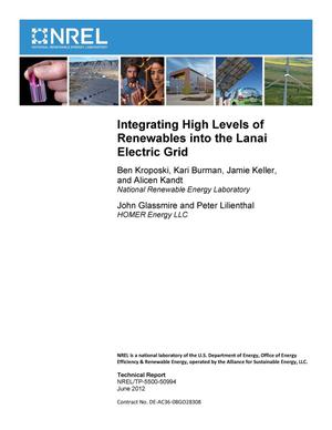 Integrating High Levels of Renewables in to the Lanai Electric Grid