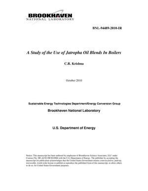 A Study of the Use of Jatropha Oil Blends in Boilers