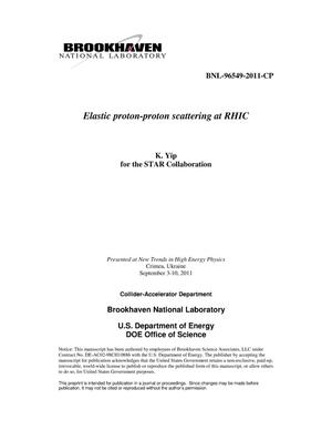 Elastic proton-proton scattering at RHIC