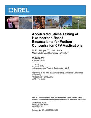 Accelerated Stress Testing of Hydrocarbon-Based Encapsulants for Medium-Concentration CPV Applications