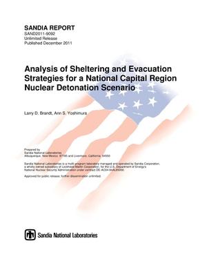 Analysis of sheltering and evacuation strategies for a national capital region nuclear detonation scenario.