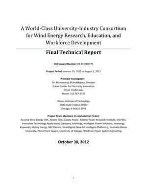 A World-Class University-Industry Consortium for Wind Energy Research, Education, and Workforce Development: Final Technical Report