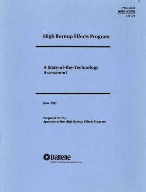 High Burnup Effects Program A State-of-the-Technology Assessment