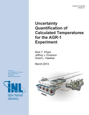 Uncertainty Quantification of Calculated Temperatures for the AGR-1 Experiment