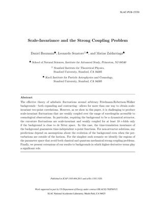 Scale-Invariance and the Strong Coupling Problem