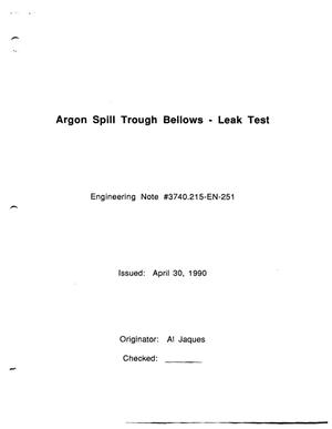 Argon Spill Trough Bellows - Leak Test