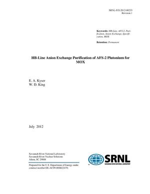 HB-LINE ANION EXCHANGE PURIFICATION OF AFS-2 PLUTONIUM FOR MOX