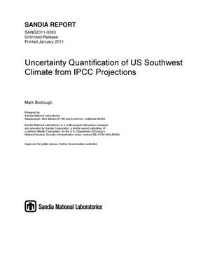 Uncertainty quantification of US Southwest climate from IPCC projections.