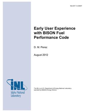 Early User Experience with BISON Fuel Performance Code