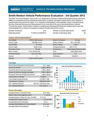 Smith Newton Vehicle Performance Evaluation - 3rd Quarter 2012 (Brochure)