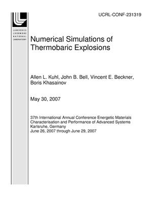 Numerical Simulations of Thermobaric Explosions