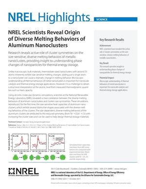 NREL Scientists Reveal Origin of Diverse Melting Behaviors of Aluminum Nanoclusters (Fact Sheet)