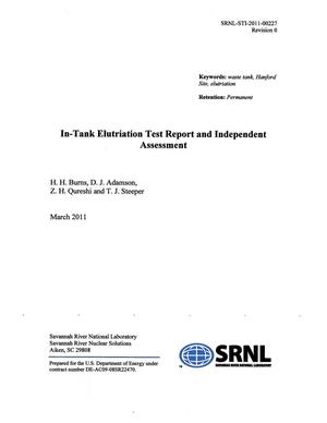 In-Tank Elutriation Test Report And Independent Assessment