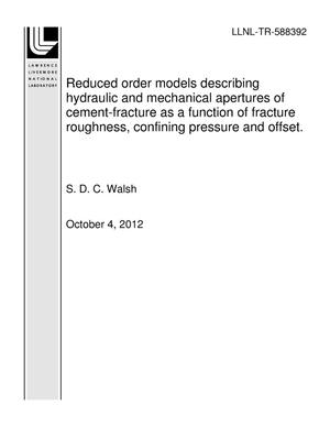 Reduced order models describing hydraulic and mechanical apertures of cement-fracture as a function of fracture roughness, confining pressure and offset.