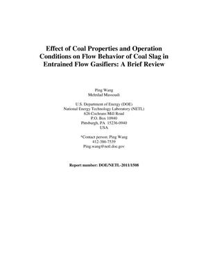Effect of Coal Properties and Operation Conditions on Flow Behavior of Coal Slag in Entrained Flow Gasifiers: A Brief Review