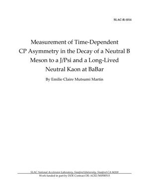 Measurement of Time-Dependent CP Asymmetry in the Decay of a Neutral B Meson to a J/Psi and a Long-Lived Neutral Kaon at BaBar