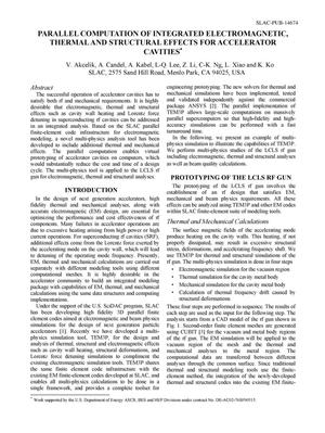 Parallel Computation of Integrated Electromagnetic, Thermal and Structural Effects for Accelerator Cavities