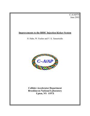 Improvements to the RHIC Injection Kicker System