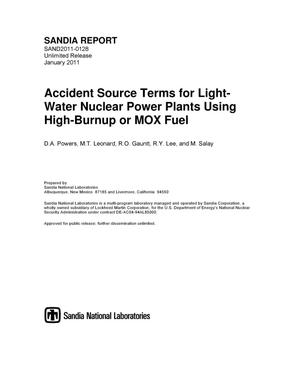 Accident source terms for light-water nuclear power plants using high-burnup or MOX fuel.