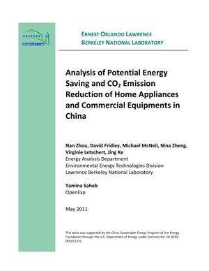 Analysis of Potential Energy Saving and CO2 Emission Reduction of Home Appliances and Commercial Equipments in China